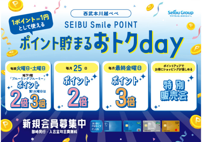 SEIBU Smile POINT　ポイント貯まるおトクday